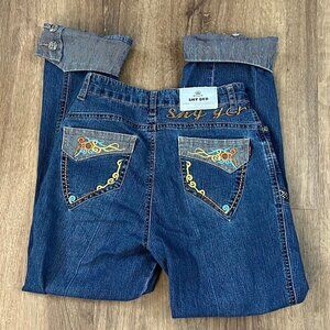 Shyger Vintage Retro Embellished Girls Jeans Sz M